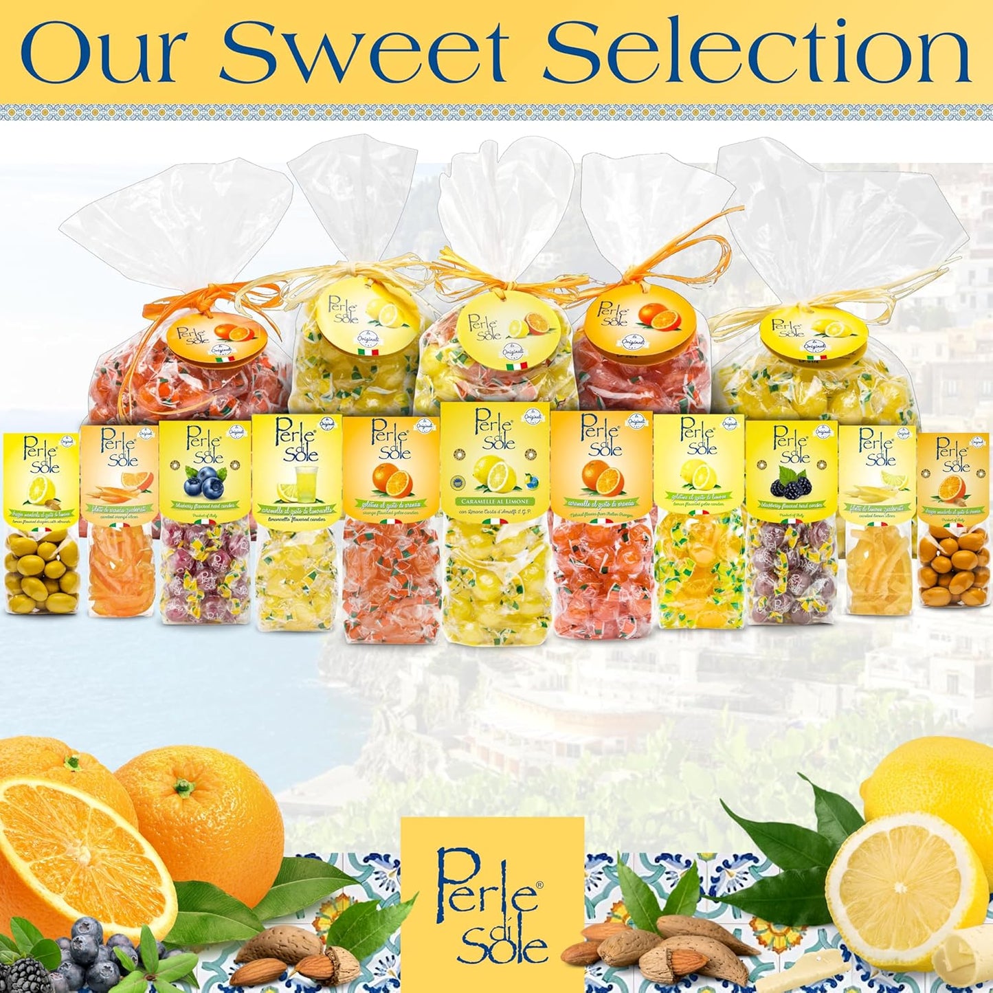 Perle di Sole Individually Wrapped Lemon Drops – Travel-Friendly Italian Candy for Road Trips and Picnics
