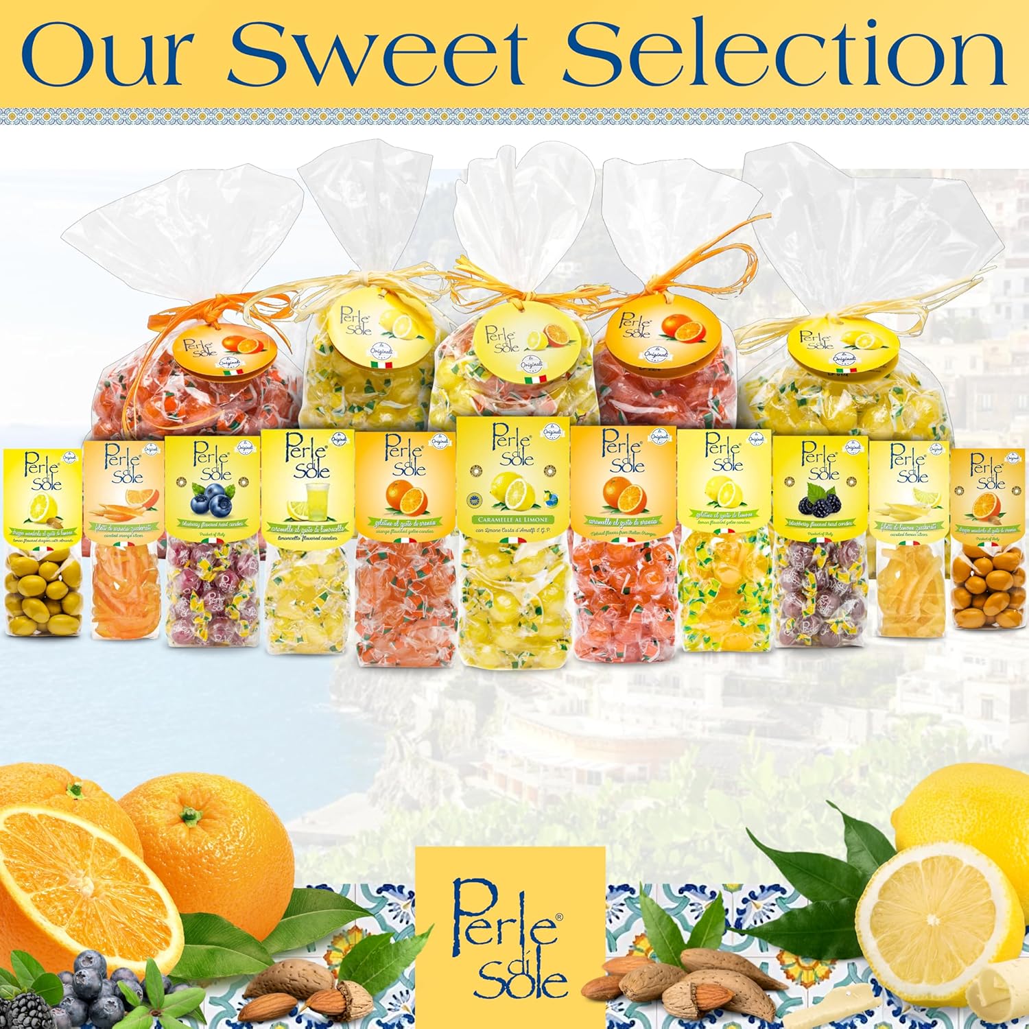 Perle di Sole Individually Wrapped Lemon Drops – Travel-Friendly Italian Candy for Road Trips and Picnics