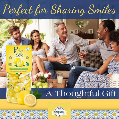 Perle di Sole Individually Wrapped Lemon Drops – Travel-Friendly Italian Candy for Road Trips and Picnics