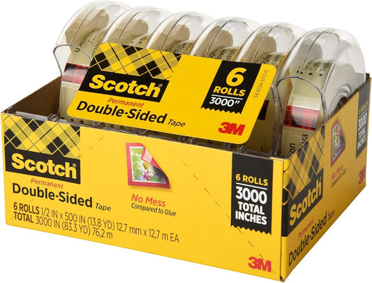 permanent adhesive coated on both sides for strong, lasting hold
