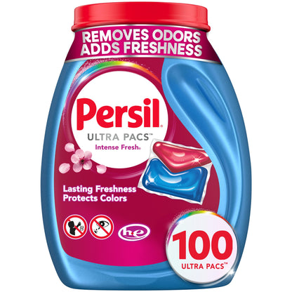 Persil Ultra Pacs Intense Fresh Laundry Detergent – Calming Scent Wash for Shared Household Laundry Area, Aromatherapy-Inspired Everyday Clean