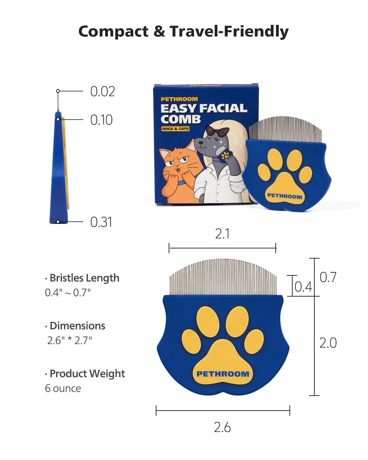 PETHROOM Tear Stain Comb for Dogs and Cats – Useful Housewarming Gift for New Pet Parents