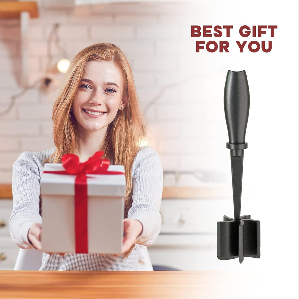 PGYARD Ground Beef Smasher – Sweet Valentine's Day Gift for Couples Who Cook, Dishwasher-Safe Meat Chopper