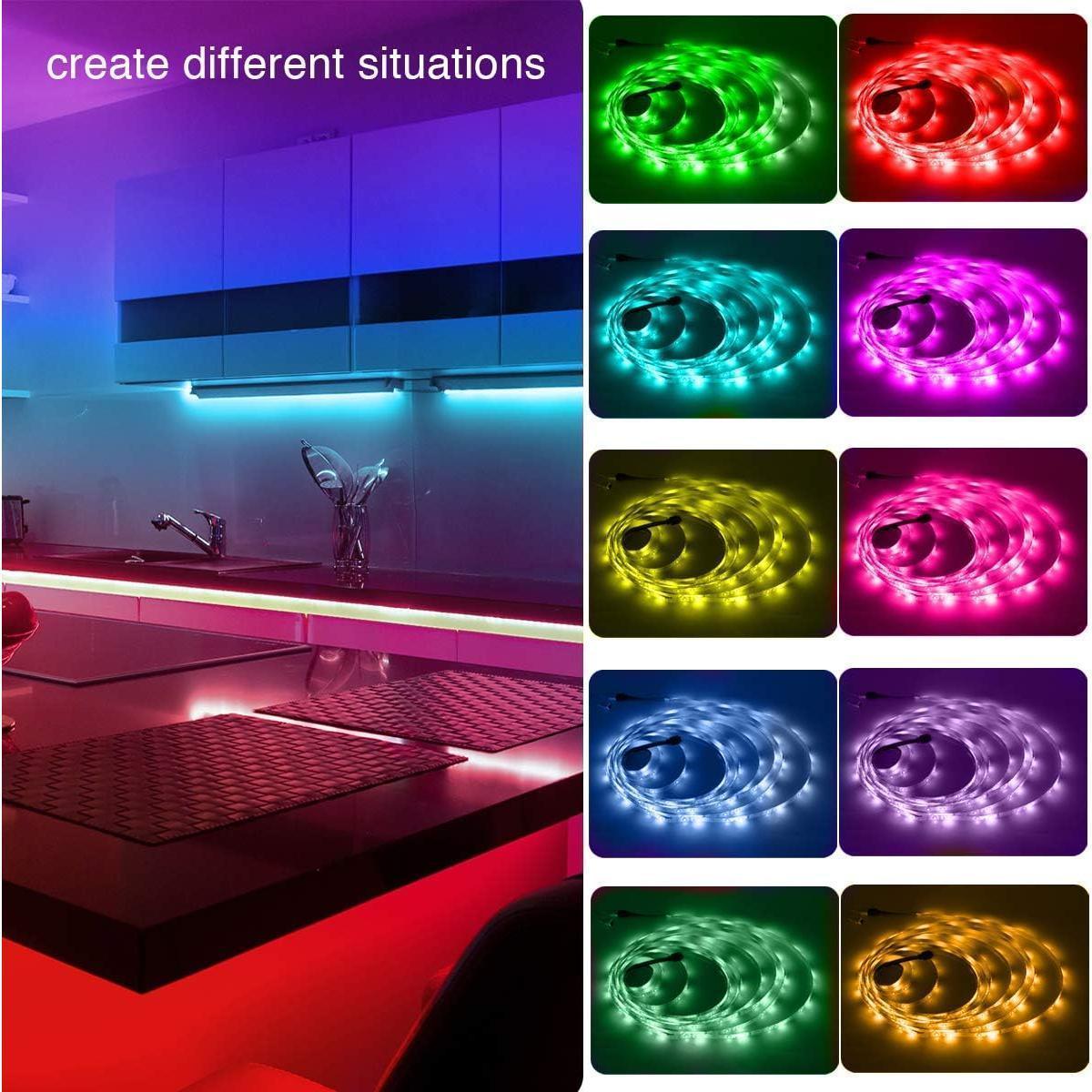 PHOPOLLO RGB LED Strip Lights – Wind Down Sleep Aid Lighting with App and Timer Function