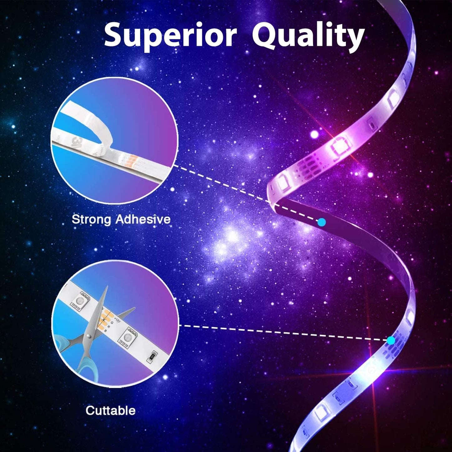 PHOPOLLO RGB LED Strip Lights – Wind Down Sleep Aid Lighting with App and Timer Function