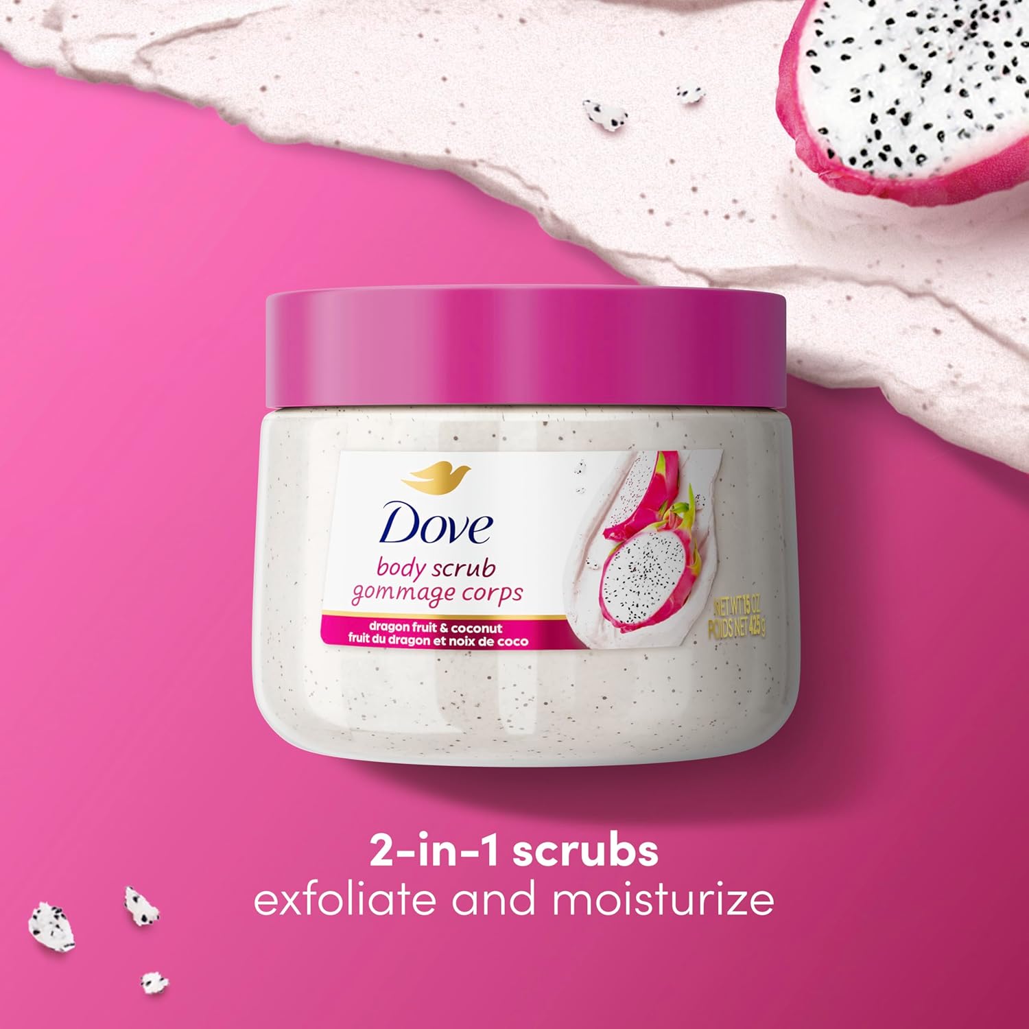 physical exfoliant with whipped, creamy, easily spreadable ph-balanced texture