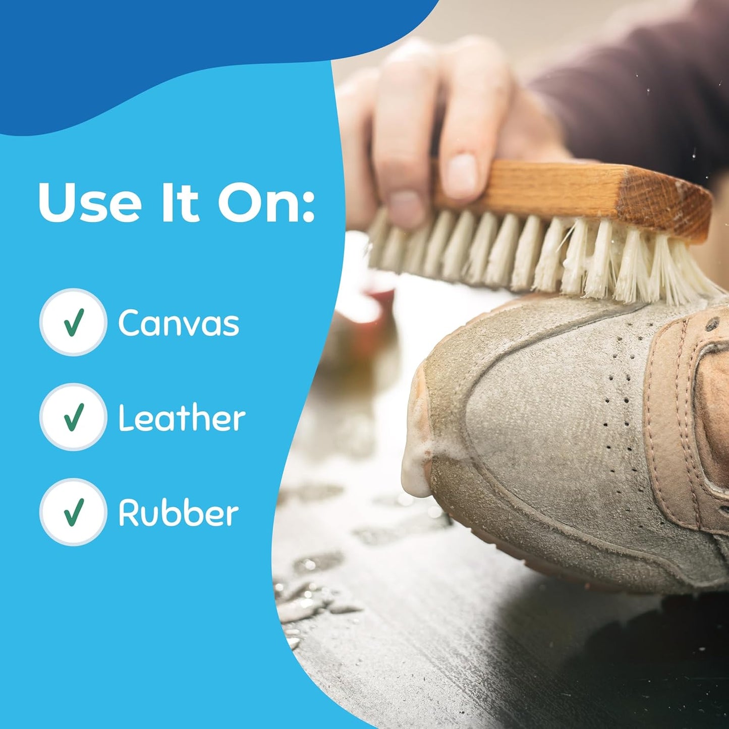physical scrubber accessory for tackling ground-in scuffs and sole-edge grime