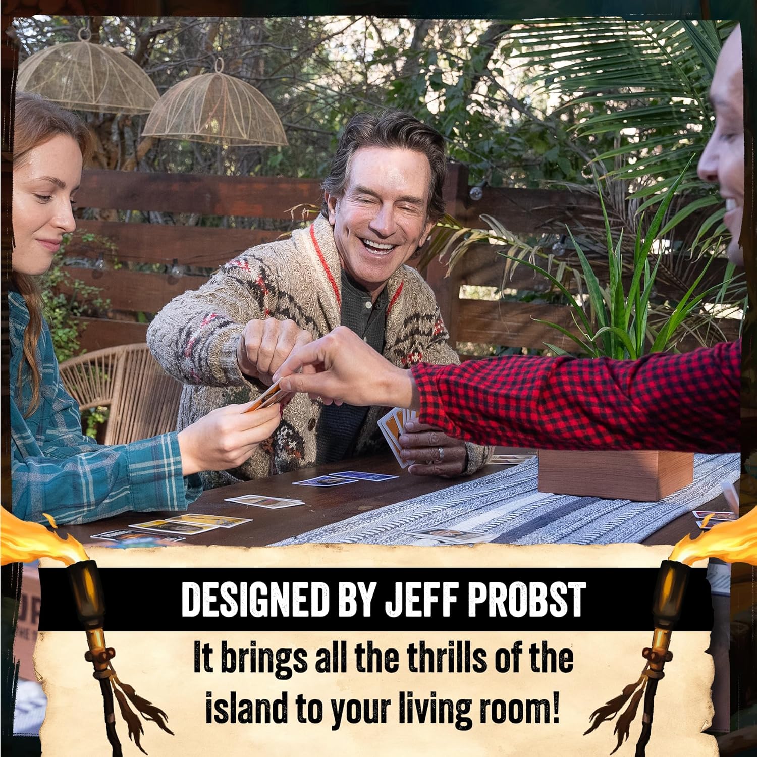 physical voting box component mimicking the show's tribal council mechanic