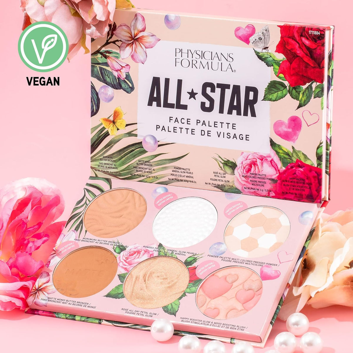 Physicians Formula All-Star Face Palette – Minimalist Vanity Counter Makeup, One Compact Replaces Bronzer Blush Highlighter and Powder