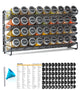 36 Jars, 17.2"W × 10.8"H - Black