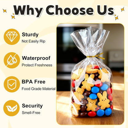 PigPotParty Simple Clear Treat Bags 6x9 – Clean, Uncluttered Packaging for Intentional Gifting and Minimalist Homes