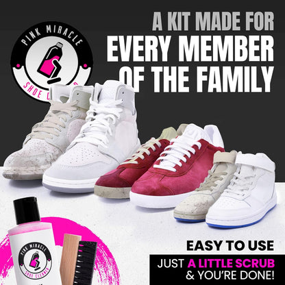 Pink Miracle Shoe Cleaner Kit – Minimalist Sneaker Care System, Neutral Aesthetic with Targeted Applicator and No Harsh Setup
