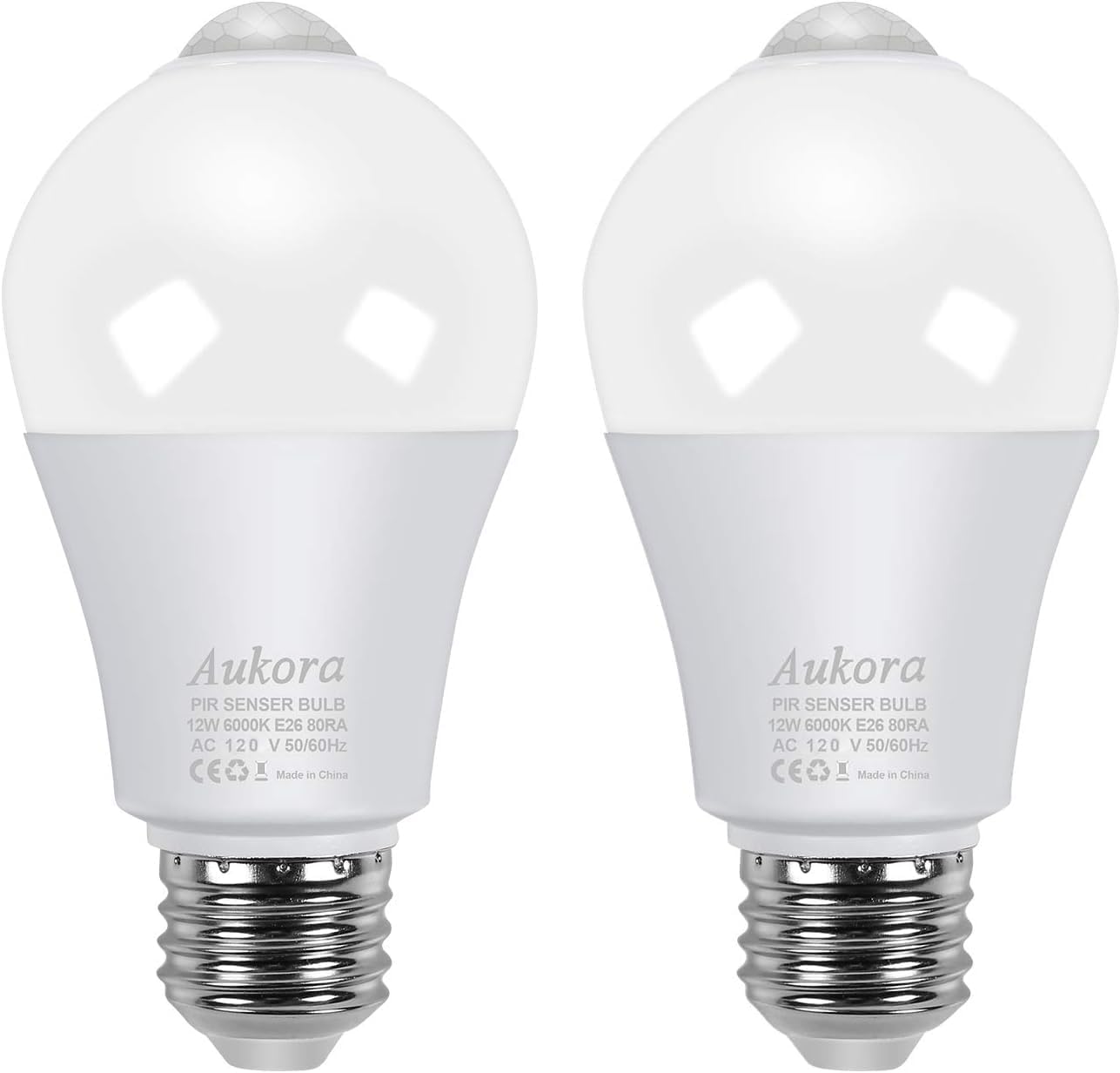 pir infrared motion sensor with 8-10 ft detection range mounted at bulb tip