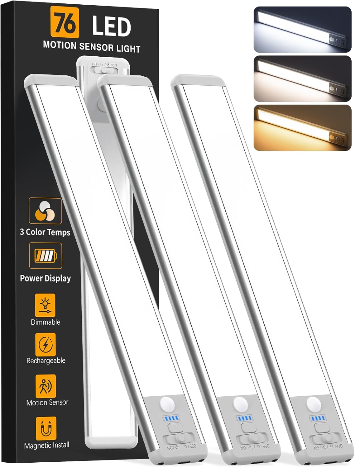 pir motion sensor with 10ft / 120° detection range and 20-second auto-off