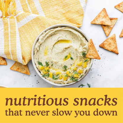 pita-style cracker shape engineered for dipping and crunch