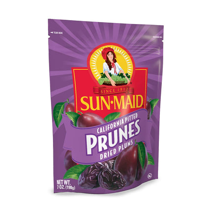 pitted california-grown prunes picked at peak flavor