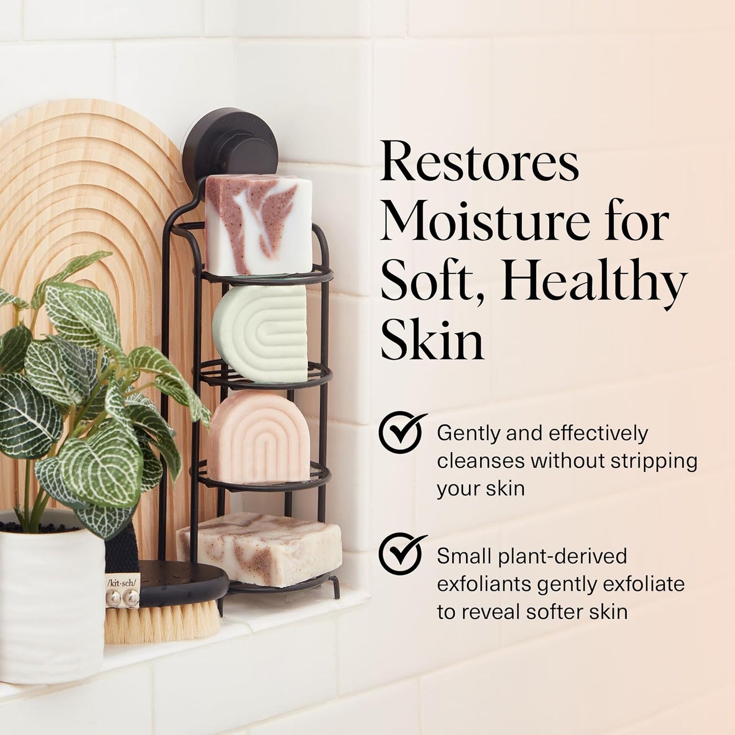 plant-based exfoliant buffs away dull surface buildup