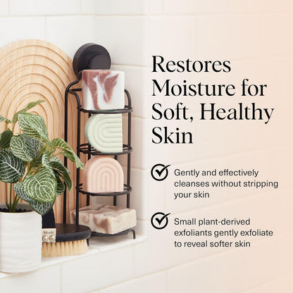 plant-based exfoliant buffs away dull surface buildup
