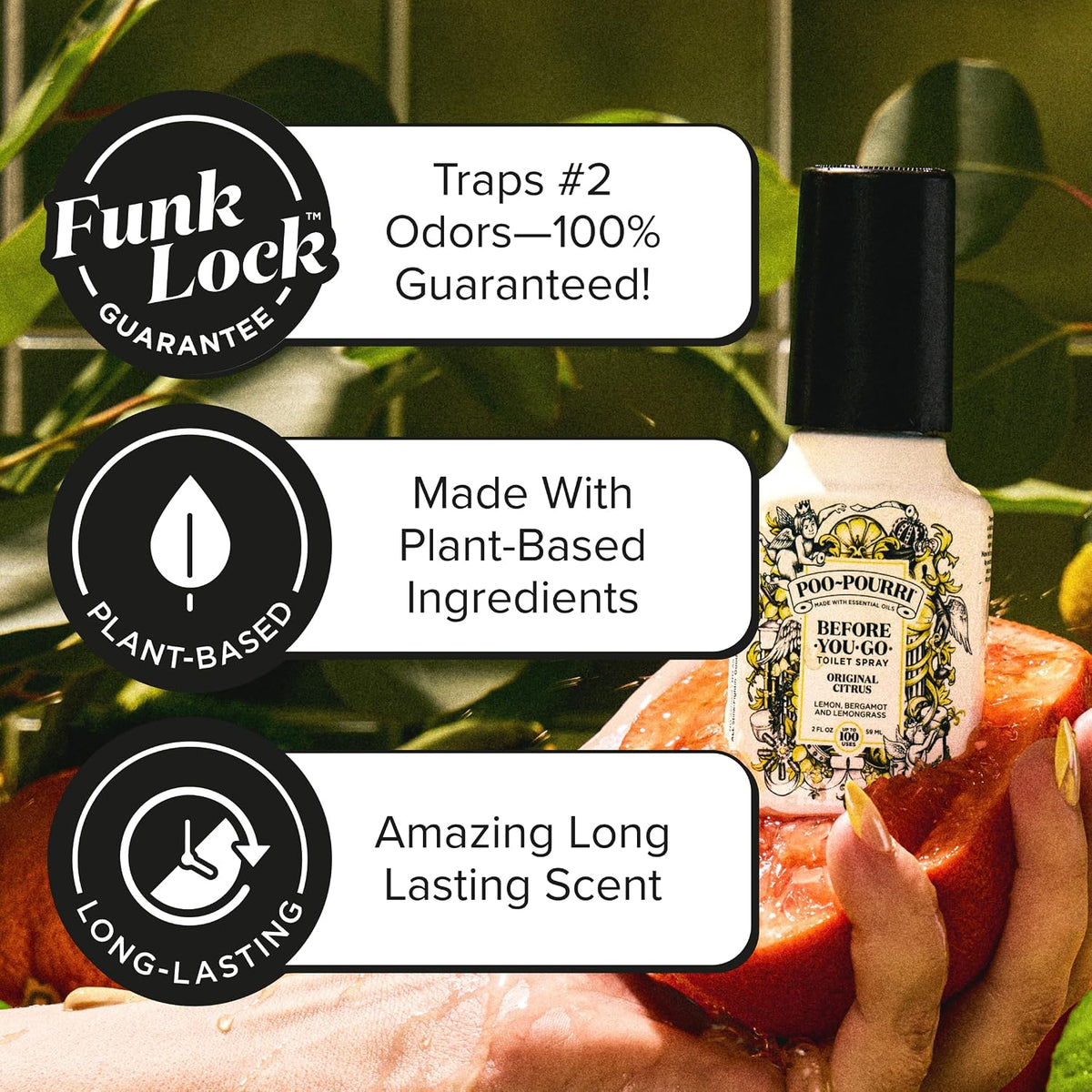 plant-based liquid with essential oils (lemon, bergamot, lemongrass) in fine-mist spray