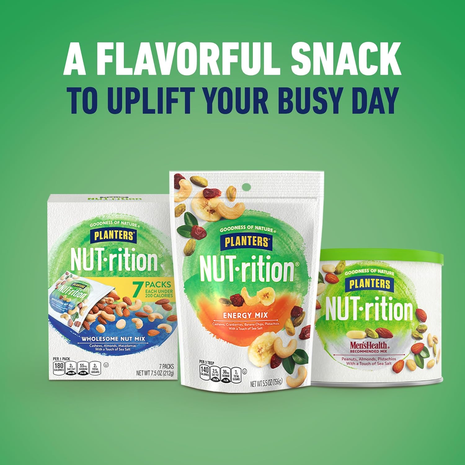 PLANTERS NUT-rition Wholesome Nut Mix, Shelf-Stable Single-Serve Nut Pouches for Road Trips, Flights, and Hotel Stays