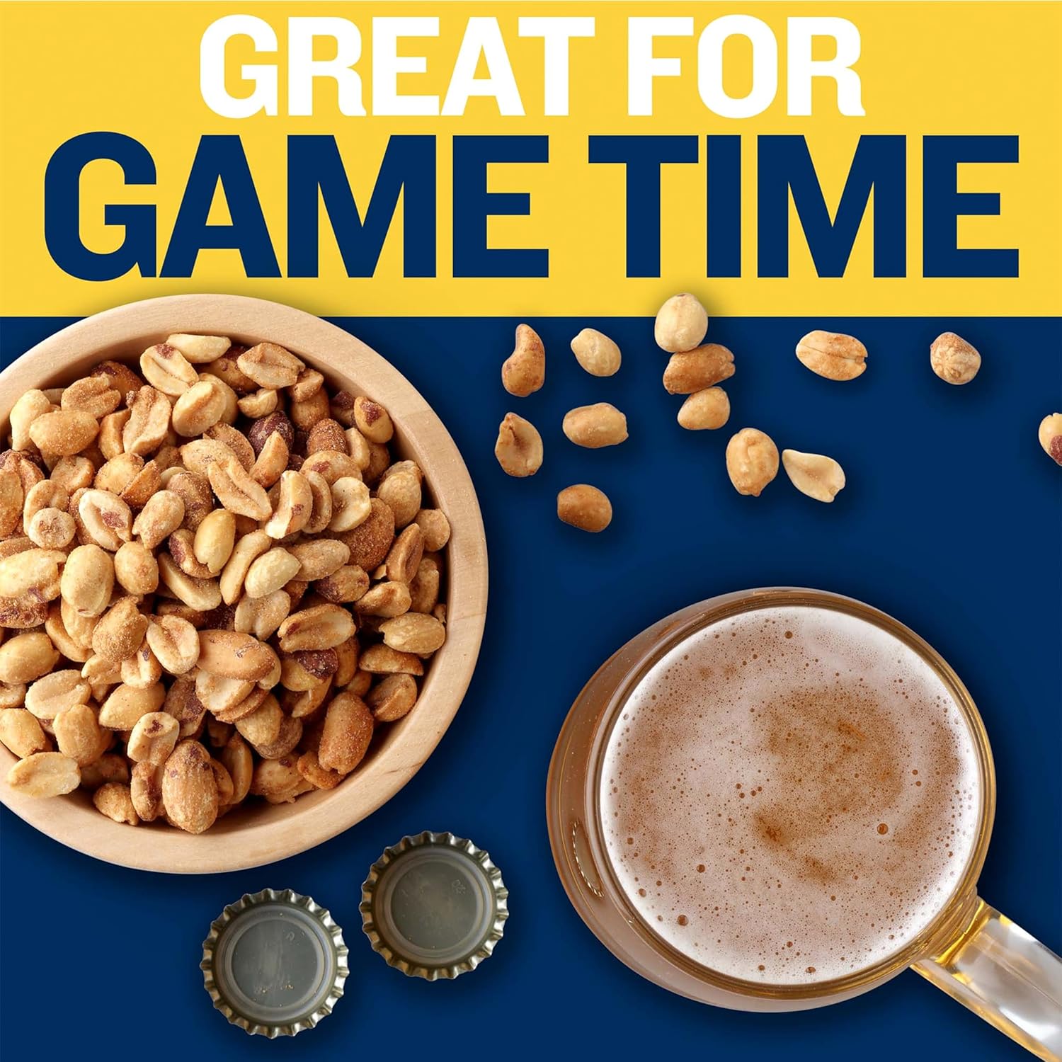 Planters Salted Peanuts (56 oz Canister) – Sturdy Travel Snack for Camping Trips and Backyard Patio Pairings