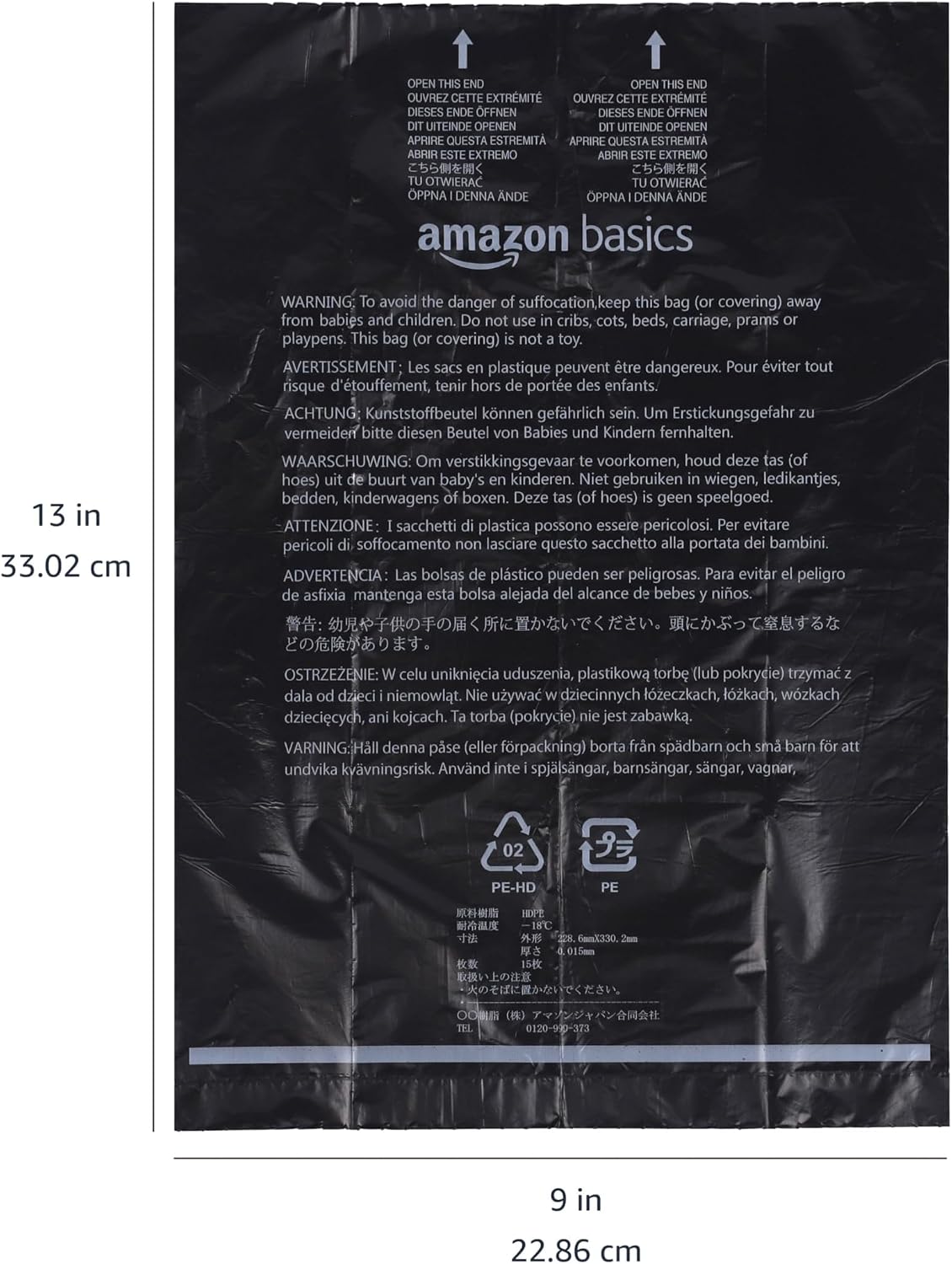 plastic tabletop dispenser for clean, one-handed bag removal from the roll