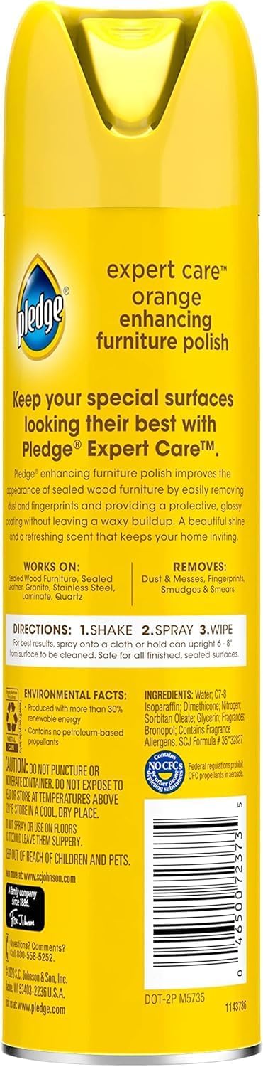 Pledge Enhancing Polish – Streak-Free Wood and Stainless Steel Spray for Minimalist Living, 9.7oz