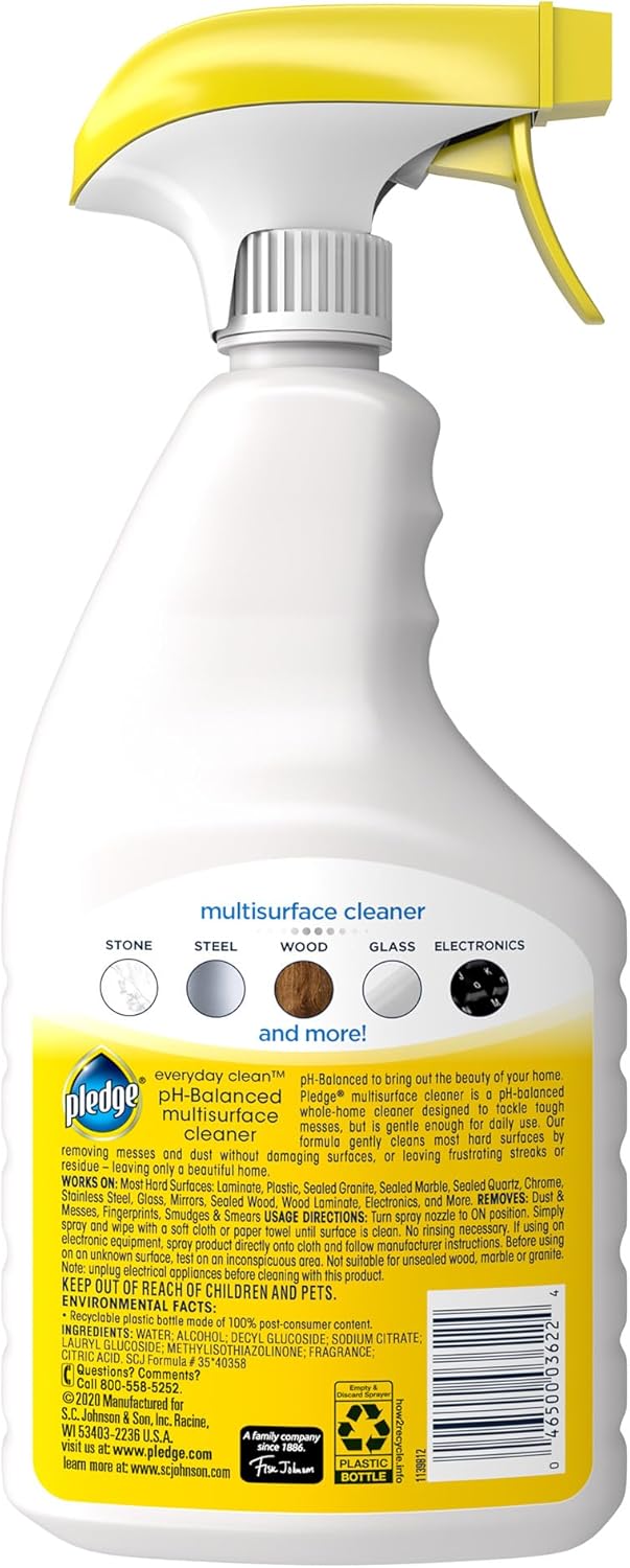 Pledge pH-Balanced Multisurface Cleaner – Non-Toxic Daily Reset for Wellness-Focused Households