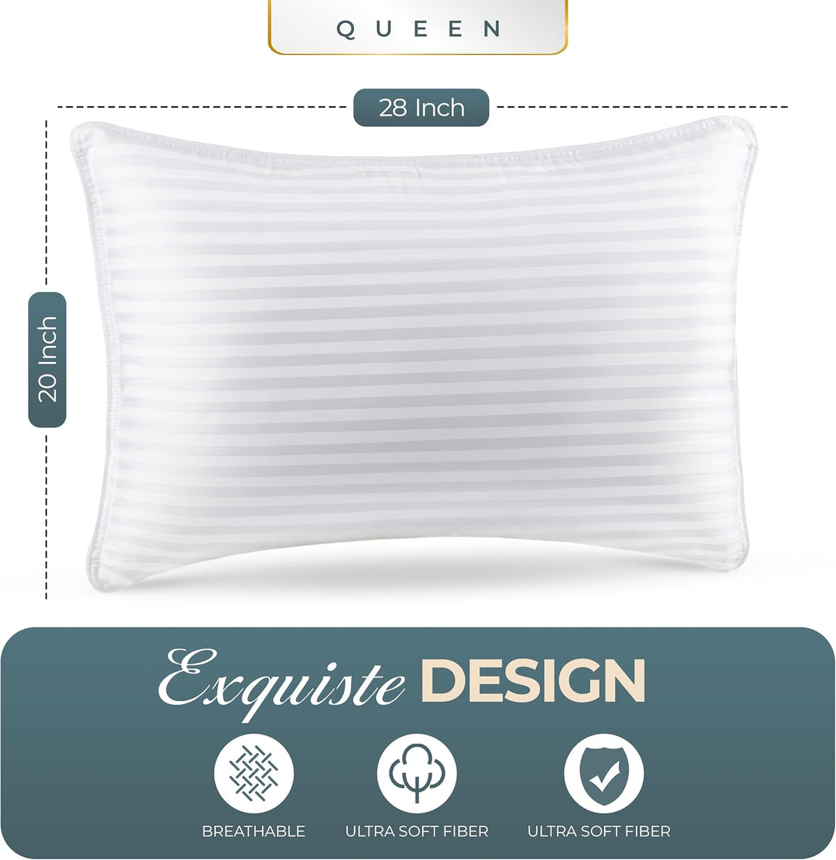 polycotton outer cover with 250 thread count and breathable striped weave