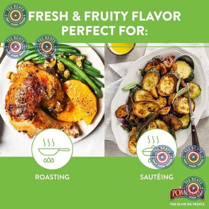 Pompeian Gourmet Selection Extra Virgin Olive Oil – Daily Wellness Ritual, Polyphenol-Rich First Cold Pressed Cooking Oil for the Mindful Home Cook