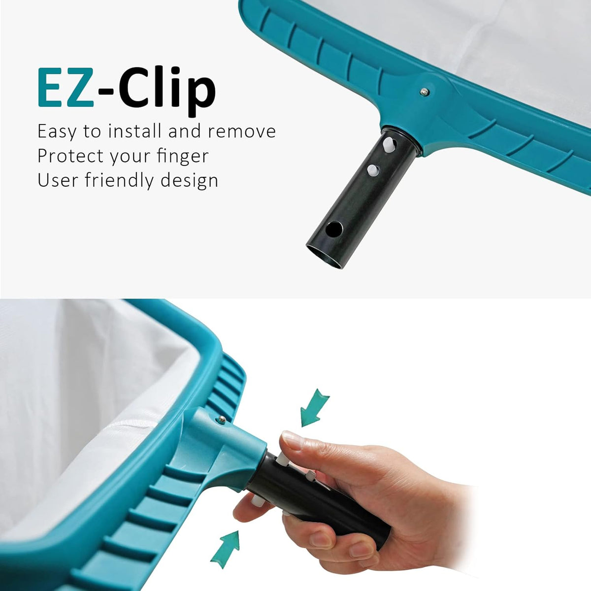 POOLWHALE Child-Friendly Leaf Rake for Backyard Family Pool Cleanup Between Swim Sessions