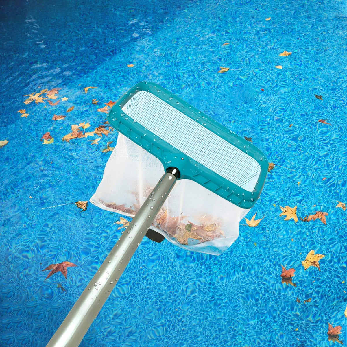 POOLWHALE Child-Friendly Leaf Rake for Backyard Family Pool Cleanup Between Swim Sessions