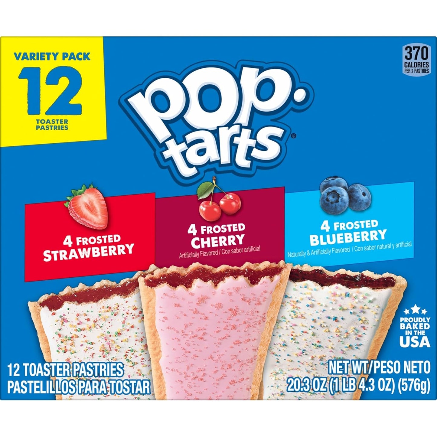 Pop-Tarts Toaster Pastries, Nostalgic 90s Snack Gift Box, Frosted Variety Pack, 20.3oz (12 Count)
