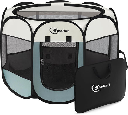 pop-up design that requires no assembly and folds into an included carrying tote