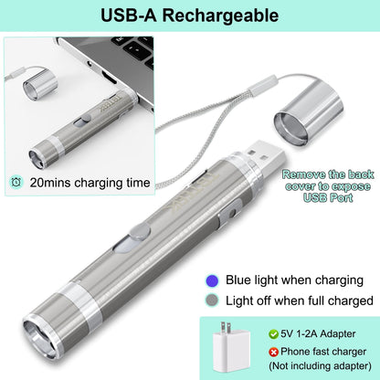 portable design with integrated metal clip and included anti-lost rope