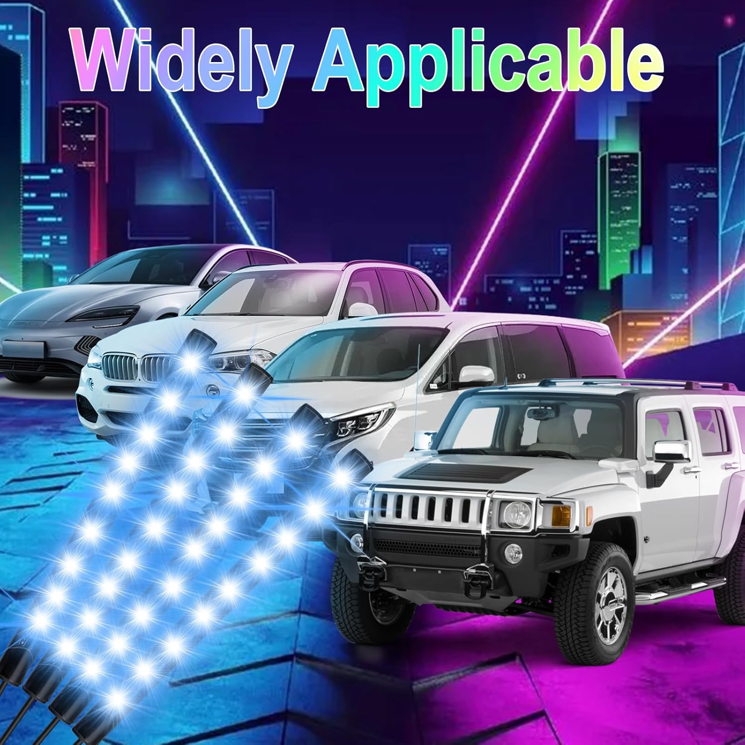 Portable LED Car Interior Lights, 12V USB Powered Glow Kit for Camping Van Life & Road Trips, Waterproof Music Sync Strip Lights