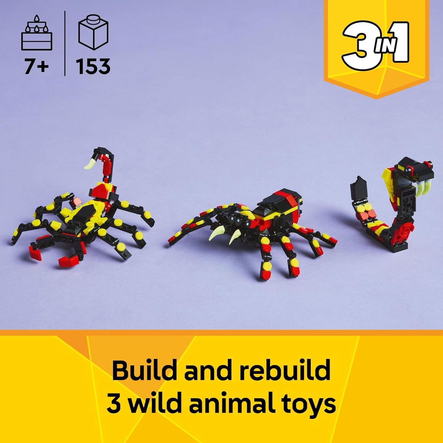 posable legs and bodies on all three creature models