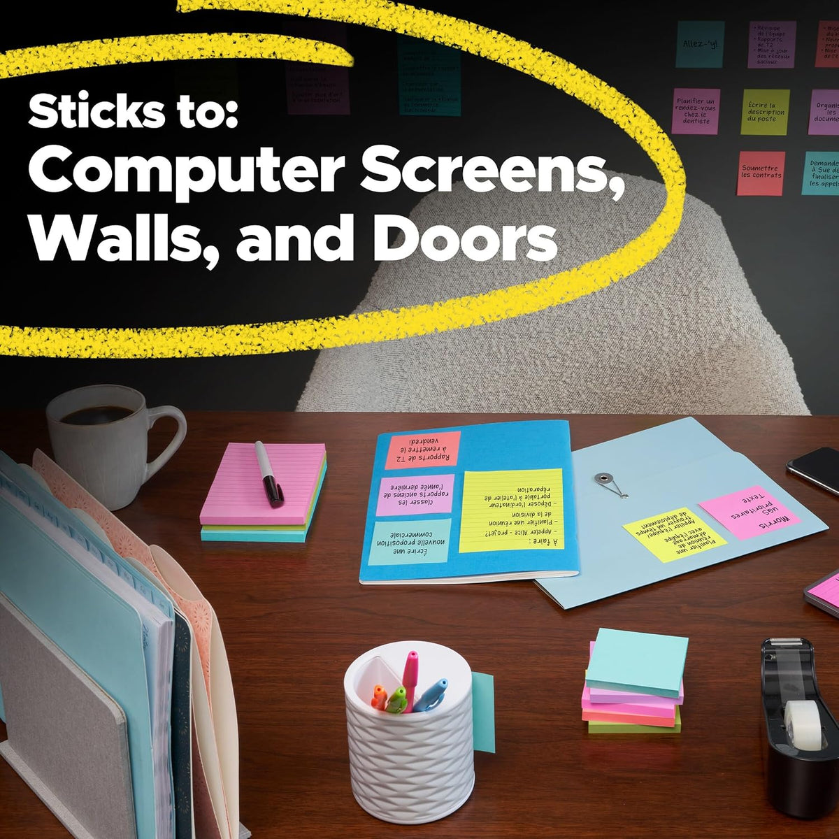 Post-it Super Sticky Notes 3x3 in 15-Pack for Cubicle Brainstorming Re-Stickable Project Management and Study Sessions