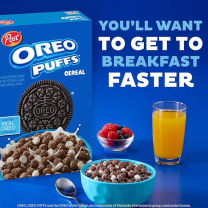 Post Oreo Puff Cereal – Late-Night Study Snack for Dorm Desk and Home Office Fuel, 10 oz Box
