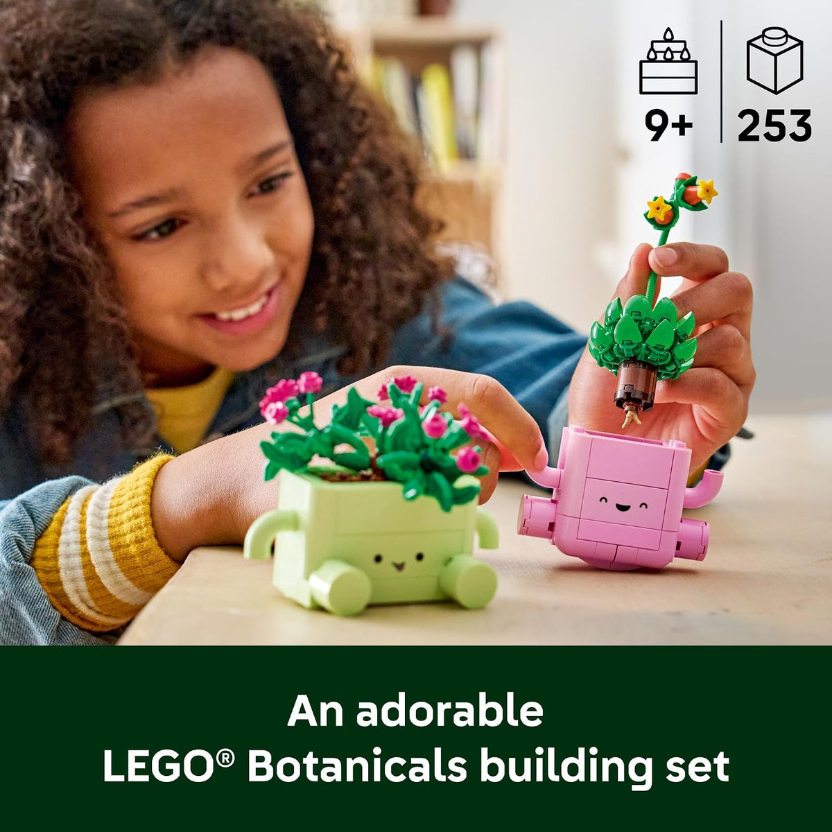 pots feature molded arms, legs, and smiley faces for character play