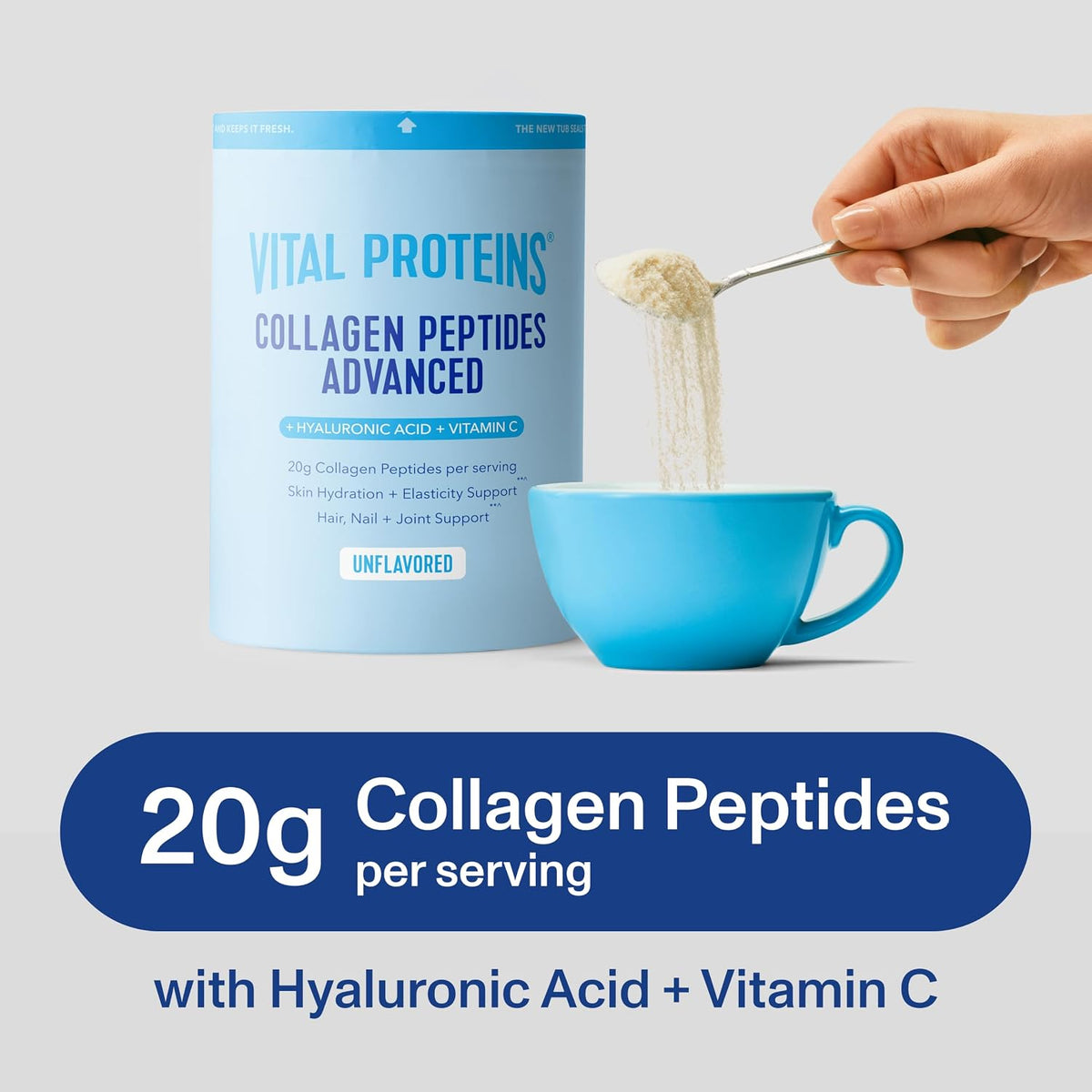 powdered format that dissolves in hot or cold beverages without clumping