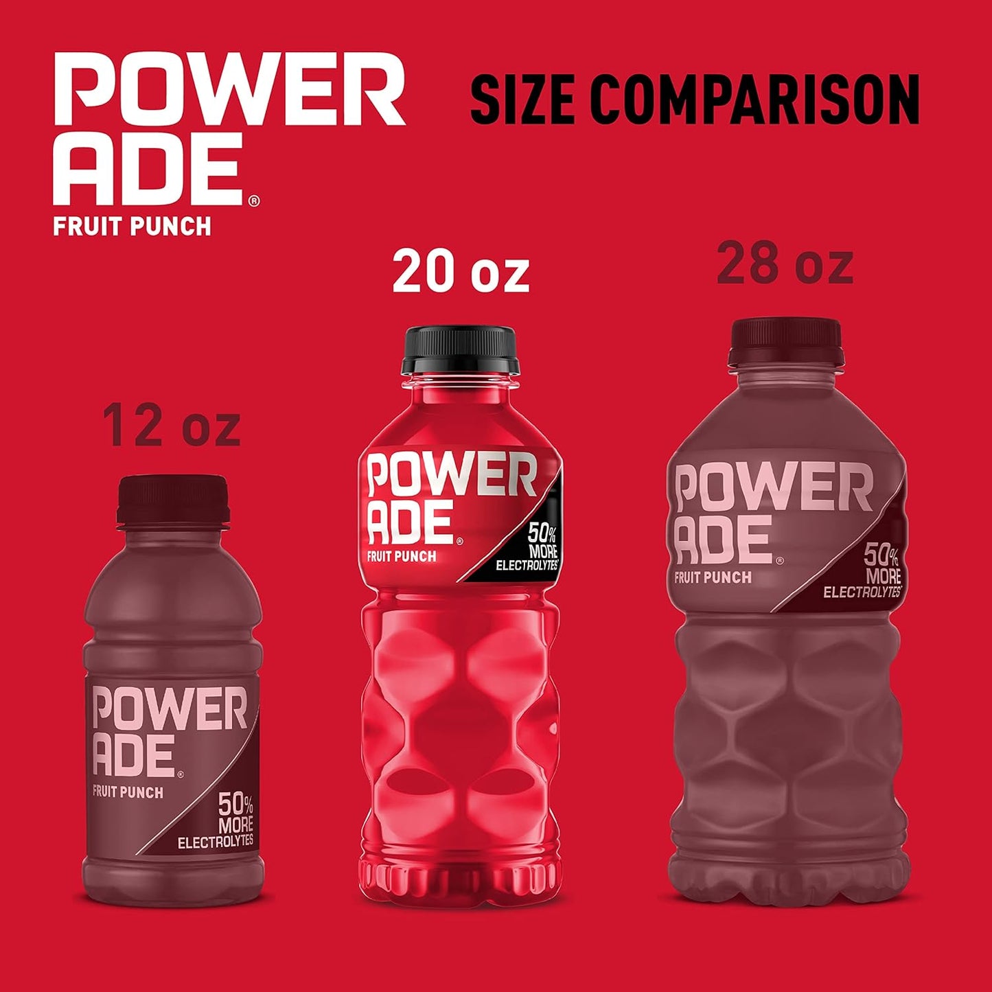 Powerade Fruit Punch – Office Desk Hydration for Long Workdays and Study Sessions, 20oz 8 Pack