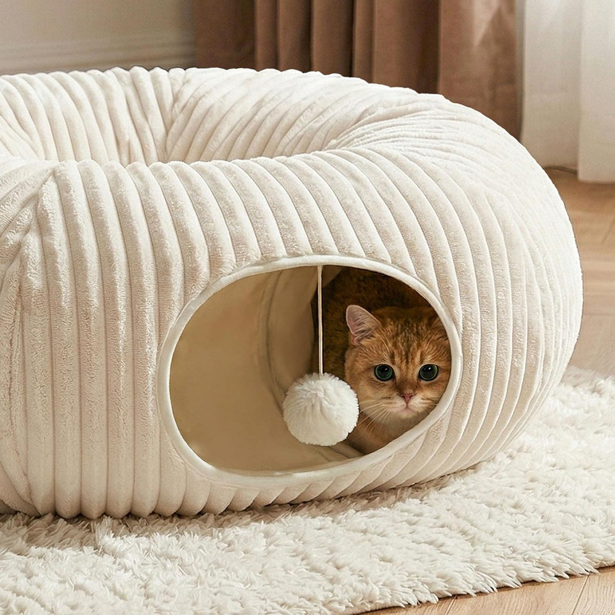 pp-cotton stuffed donut cushion for a soft, cloud-like napping surface