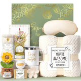 Solight Premium Spa Gift Basket – Artisan Crafted Self Care Set with Handmade Soap and Crochet Sunflower Keepsake for Her
