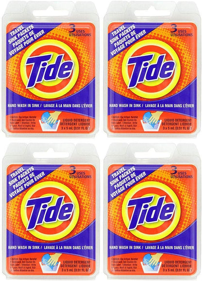 pre-measured single-use liquid tide packets (0.45–0.51 fl oz each)