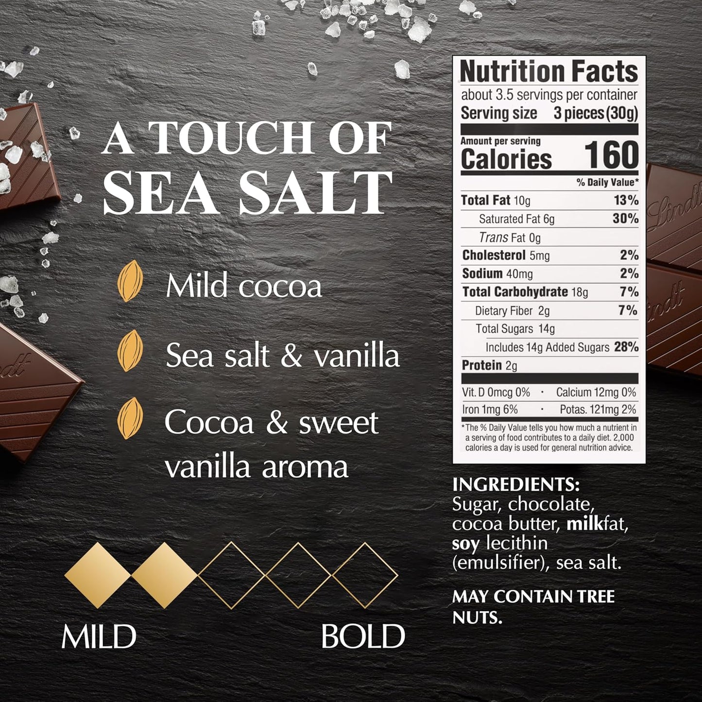 pre-scored square portions for controlled servings or recipe chopping