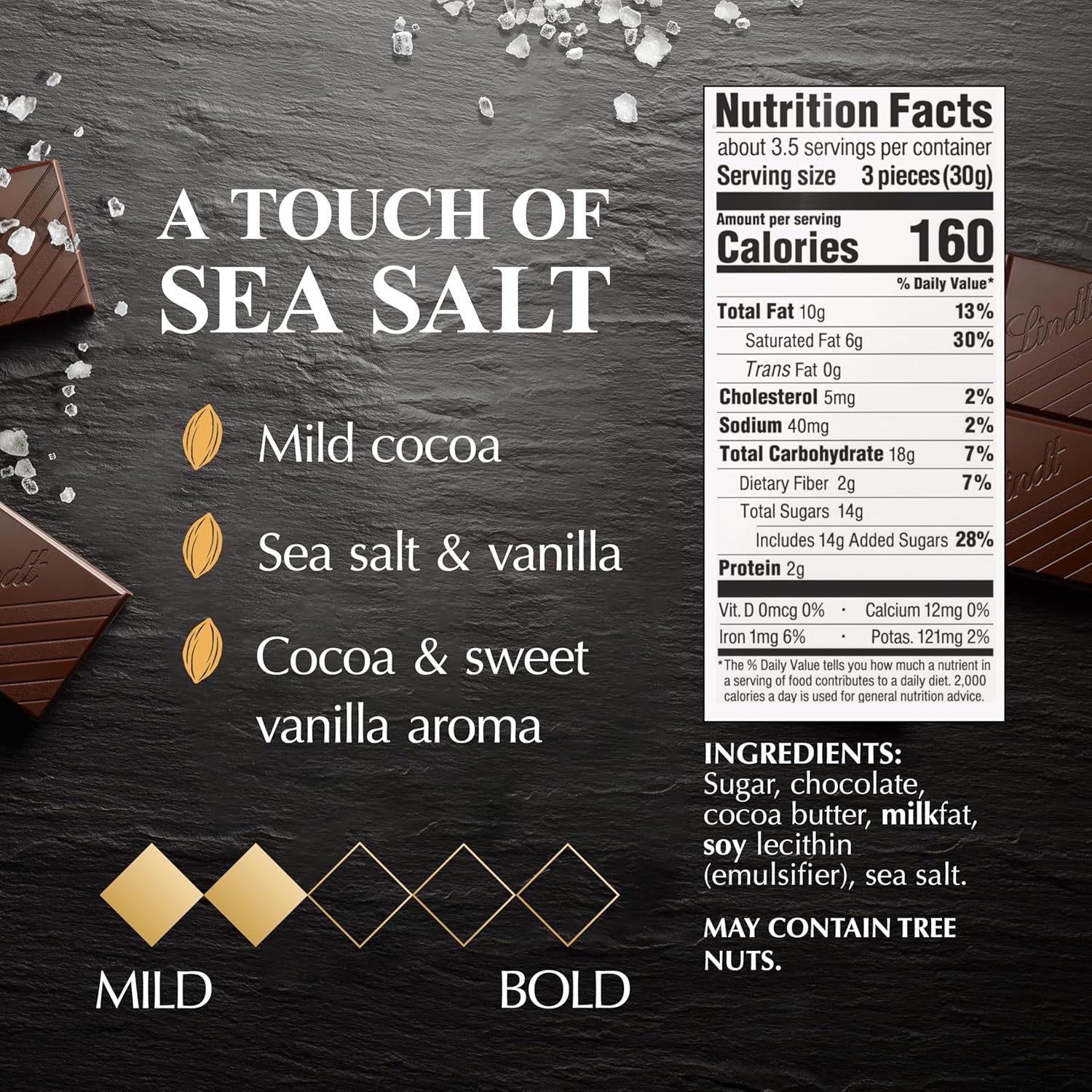 pre-scored square portions for controlled servings or recipe chopping
