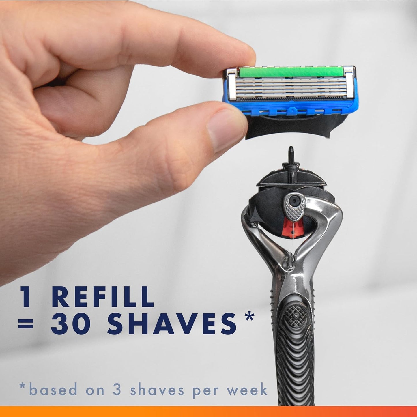 precision trimmer on the back of the cartridge for hard-to-reach styling