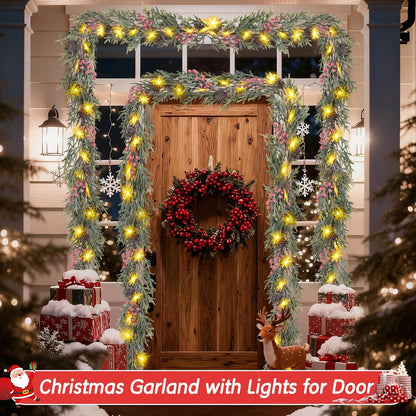 Prelit Lighted Garland with Snowflake LEDs – Thoughtful Christmas Gift for Mom, Hostess, and New Homeowners