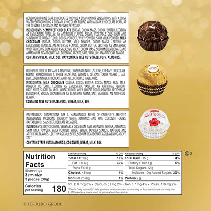 premium ingredients including real hazelnuts, almonds, and dry coconut